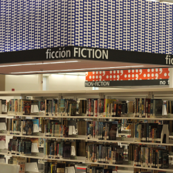 Image of the adults fiction section at Main Library.